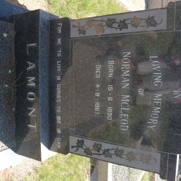 LAMONT Norman McLeod 1890-1967