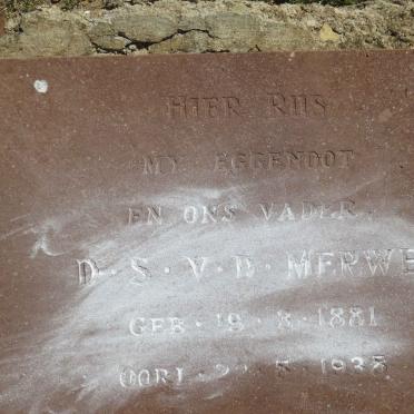 MERWE D.S., v.d. 1881-1938
