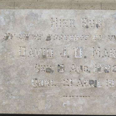 MARAIS David J.D. 1892-1918