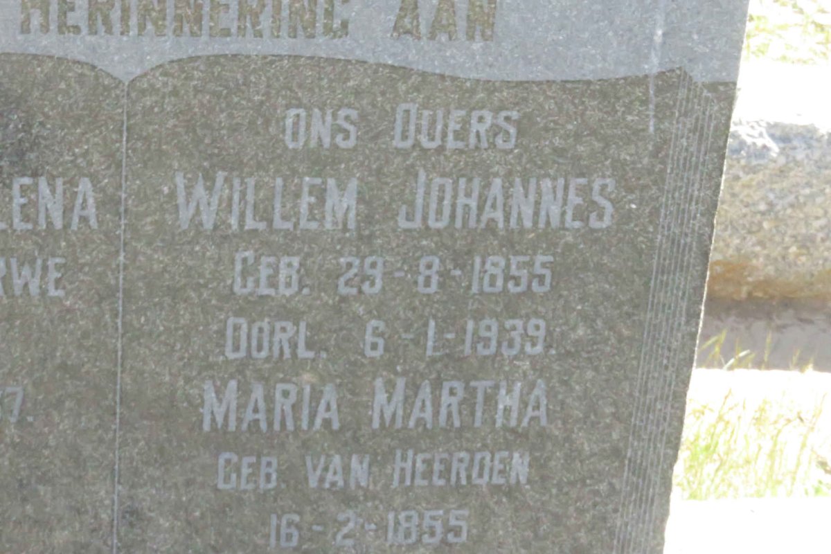 MERWE Willem Johannes, van der 1855-1939 &amp; Maria Martha VAN HEERDEN 1855-1933