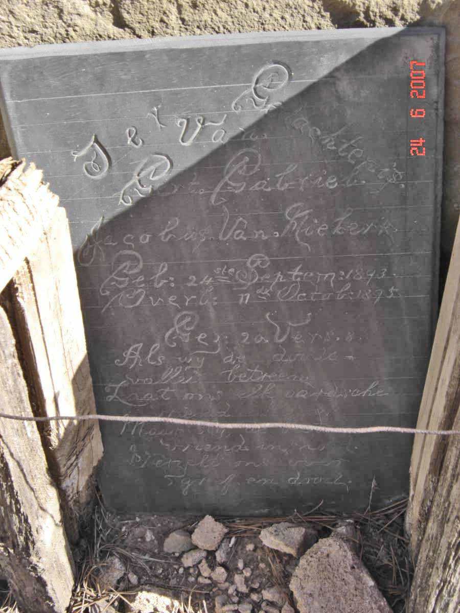 NIEKERK Gert Gabriel Jacobus, van 1893-1895