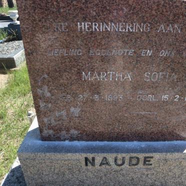 NAUDE Martha Sofia 1893-1950