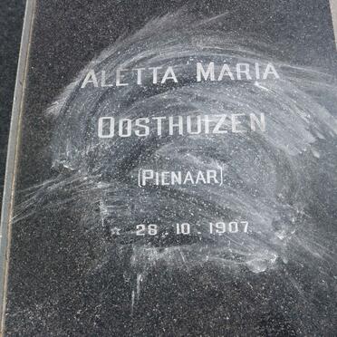 OOSTHUIZEN Barend Frederick 1909-1976 &amp; Aletta Maria PIENAAR 1907-