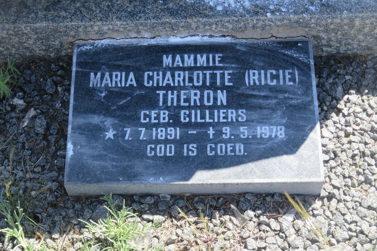 THERON Jan Petrus 1888-1960 &amp; Maria Charlotte CILLIERS 1891-1978