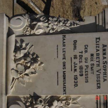 VISSER Anna Sophia Elizabeth nee SMIT nee DU PLESSIS 1869-1930