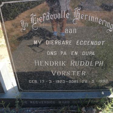VORSTER Hendrik Rudolph 1923-1993