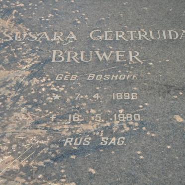 BRUWER Susara Gertruida nee BOSHOFF 1896-1980