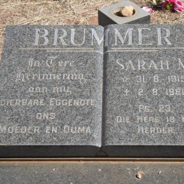 BRUMMER Sarah M. 1915-1981