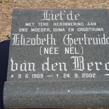 BERG Elizabeth Gertruida, van den nee NEL 1909-2002