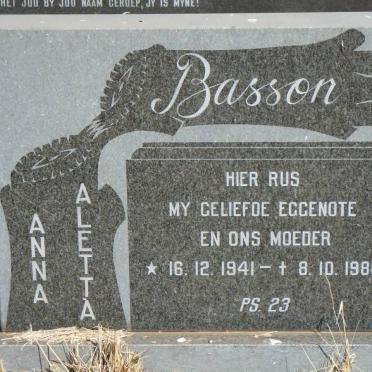 BASSON Anna Aletta 1941-1980