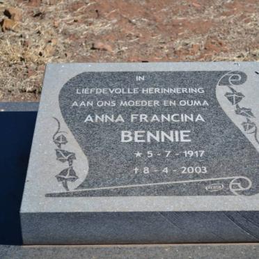 BENNIE Anna Francina 1917-2003