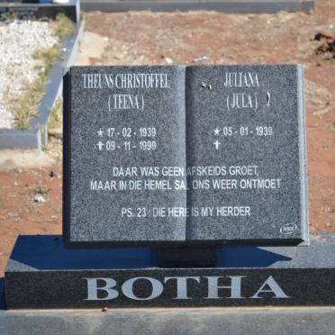 BOTHA Theuns Christoffel 1939-1999 &amp; Juliana 1939-