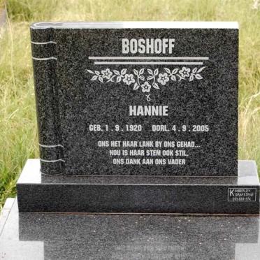 BOSHOFF Hannie 1920-2005