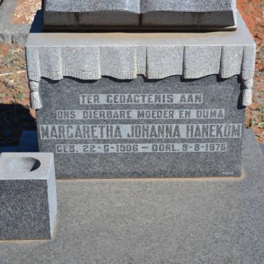 HANEKOM Margaretha Johanna 1906-1976