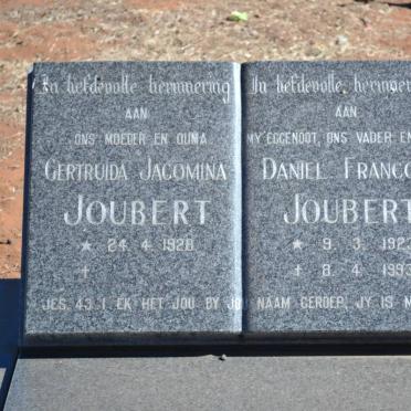 JOUBERT Daniel Francois 1923-1993 &amp; Gertruida Jacomina 1928-