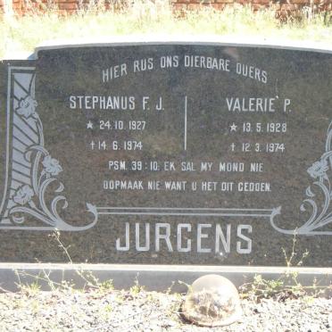 JURGENS Stephanus F.J. 1927-1974 &amp; Valerie P. 1928-1974