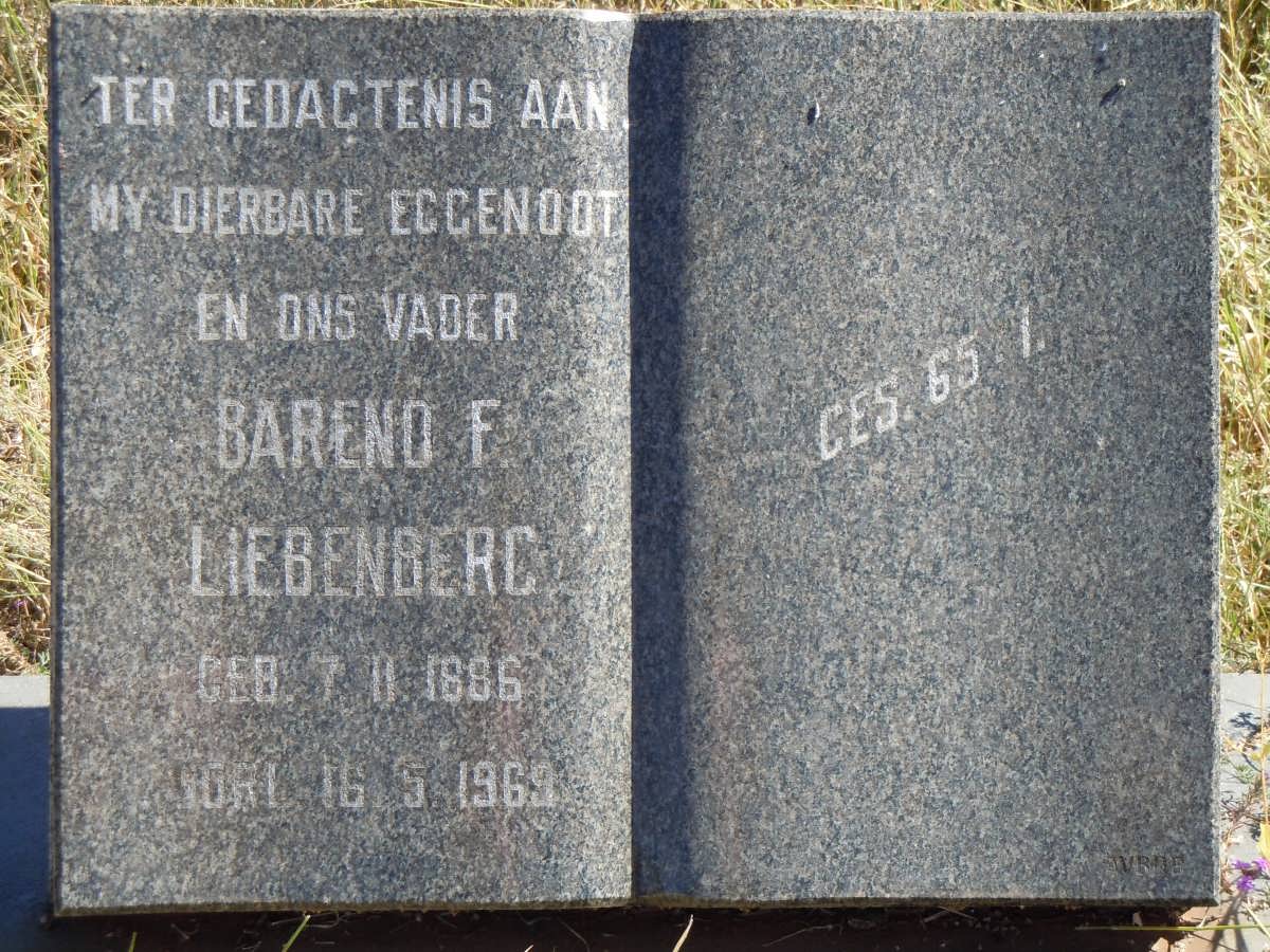 LIEBENBERG Barend F. 1886-1969