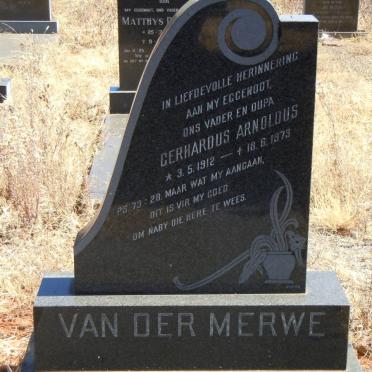 MERWE Gerhardus Arnoldus, van der 1912-1973