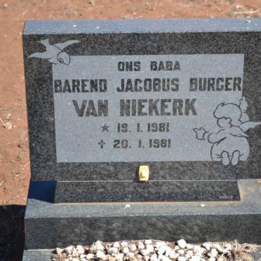 NIEKERK Barend Jacobus Burger, van 1981-1981