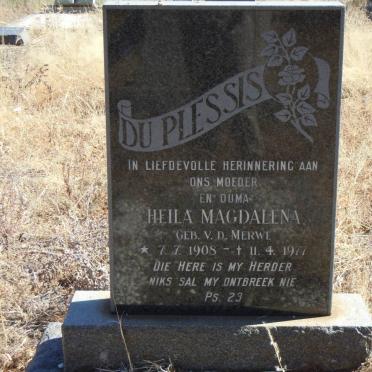 PLESSIS Heila Magdalena, du nee V.D. MERWE 1908-1977