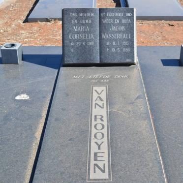 ROOYEN Jacob Wasserfall, van 1915-1993 &amp; Maria Cornelia 1918-