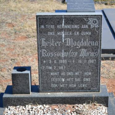 ROSSOUW Hester Magdalena nee MARAIS 1895-1987