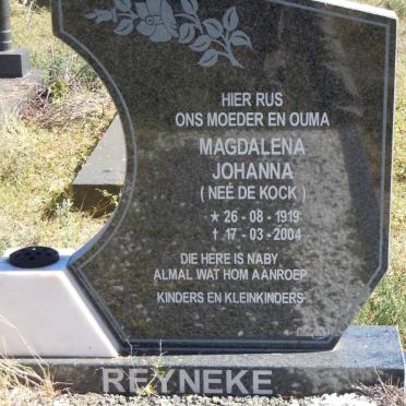 REYNEKE Magdalena Johanna nee DE KOCK 1919-2004