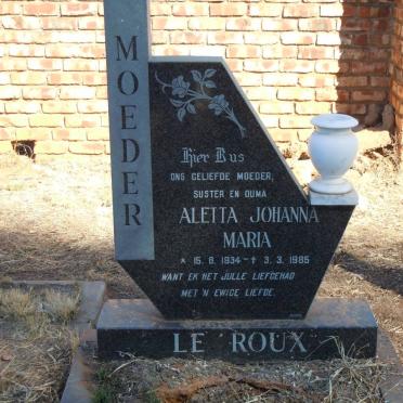 ROUX Aletta Johanna Maria, le 1934-1985