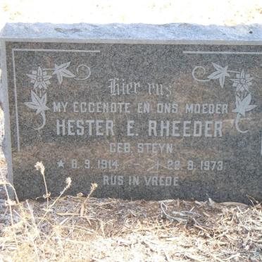 RHEEDER Hester E. nee STEYN 1914-1973