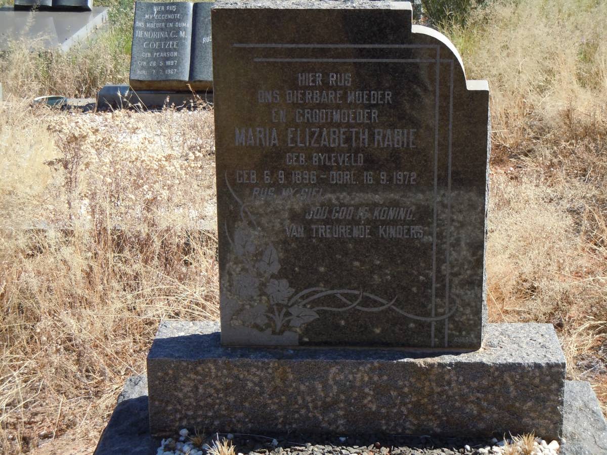 RABIE Maria Elizabeth nee BEYLEVELD 1896-1972