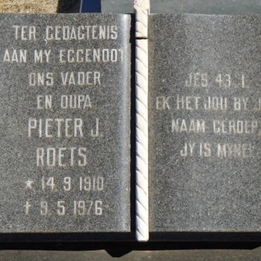 ROETS Pieter J. 1910-1976 &amp; Alida S. 1922-1988