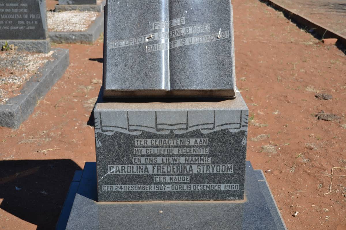 STRYDOM Carolina Frederika nee NAUDE 1907-1960