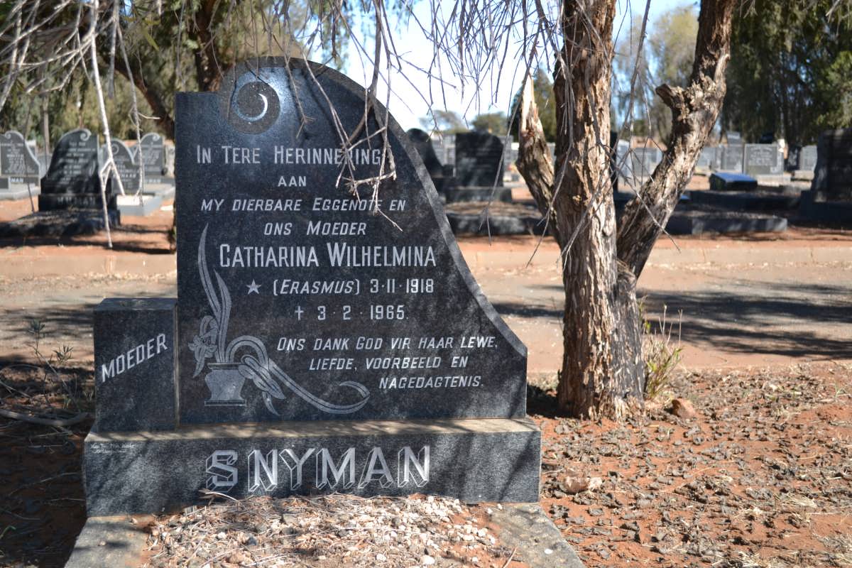 SNYMAN Catharina Wilhelmina nee ERASMUS 1918-1965