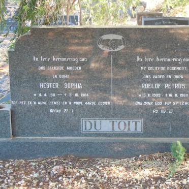 TOIT Roelof Petrus, du 1909-1968 &amp; Hester Sophia 1911-1984