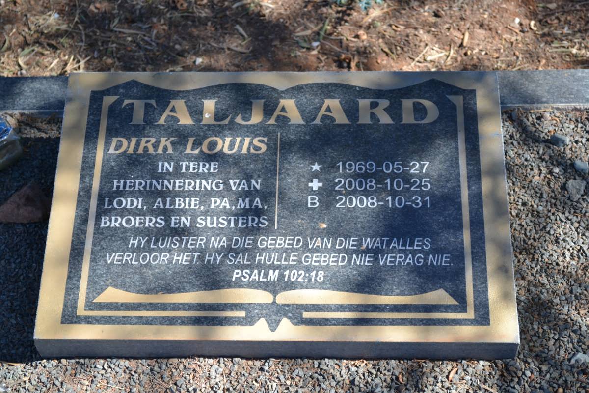 TALJAARD Dirk Louis 1969-2008