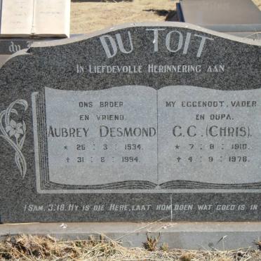 TOIT G.C., du 1910-1978 :: DU TOIT Aubrey Desmond 1934-1994