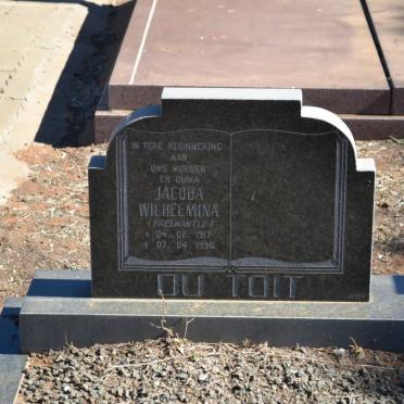 TOIT Jacoba Wilhelmina, du 1917-1996