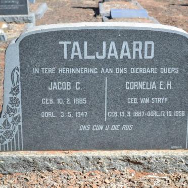 TALJAARD Jacob C. 1885-1947 &amp; Cornelia E.H. VAN STRYP 1887-1958