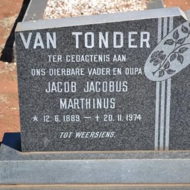 TONDER Jacob Jacobus Marthinus, van 1889-1974