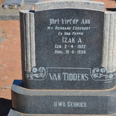 TIDDENS Izak A., van 1922-1958