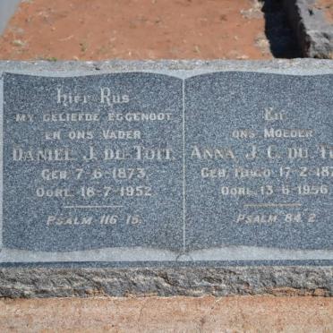TOIT Daniel J., du 1873-1952 &amp; Anna J.C. HUGO 1879-1956