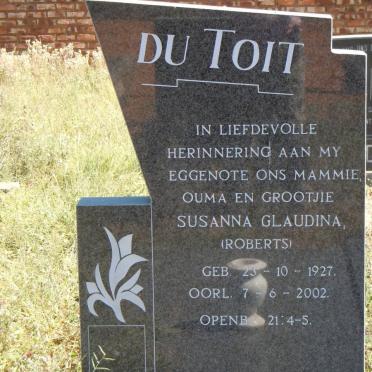 TOIT Albertus Petrus, du 1926-1973 &amp; Susanna Glaudina ROBERTS 1927-2002
