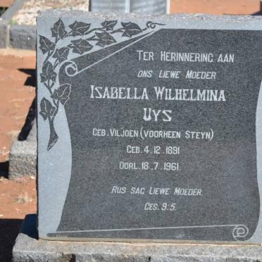 UYS Isabella Wilhelmina nee VILJOEN voorheen STEYN 1891-1961