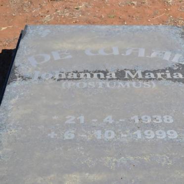 WAAL Johanna Maria, de nee POSTUMUS 1938-1999