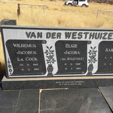 WESTHUIZEN Wilhemus Jacobus la Cock, van der 1945-1983 &amp; Elsie Jacoba BYLEVELD 1949-1983