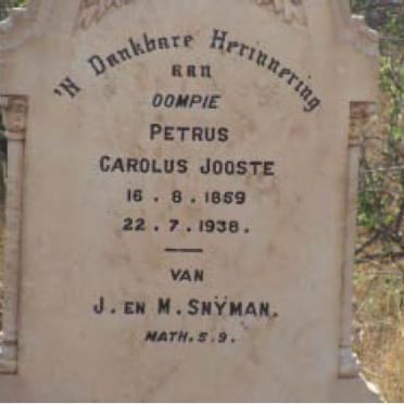 JOOSTE Petrus Carolus 1859-1938