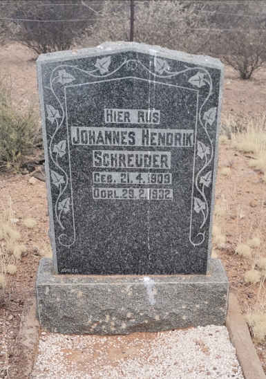 SCHREUDER Johannes Hendrik 1909-1932