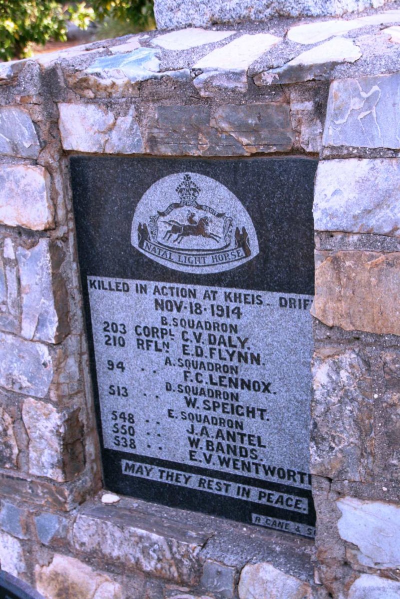 5. Memorial wall: Kheis - killed in action - 1914 - See names