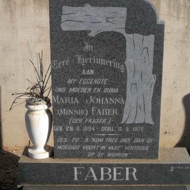 FABER Maria Johanna nee FRASER 1894-1972