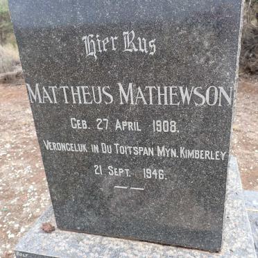 MATHEWSON Mattheus 1908-1946